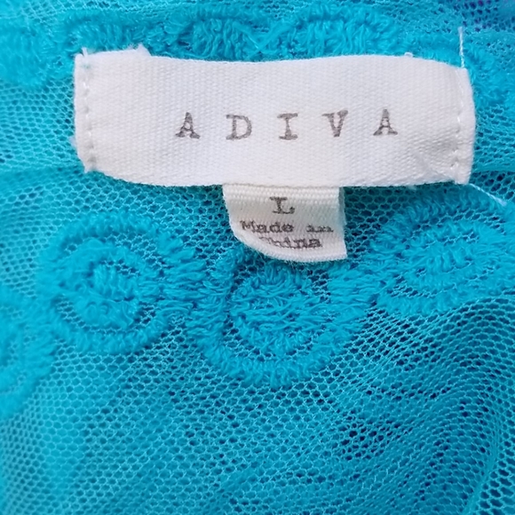 ADIVA Turquoise Lace Top sz Large - Picture 8 of 8
